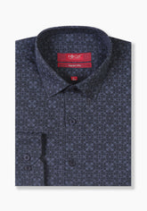 Grey-Black Floral Pattern Shirt